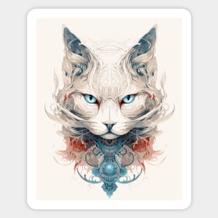 Mystical Cat Art Nouveau Sticker